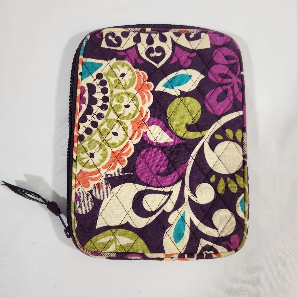 Vera Bradley Plum Crazy Quilted Mini Laptop/Tablet Sleeve Case Purple Bag